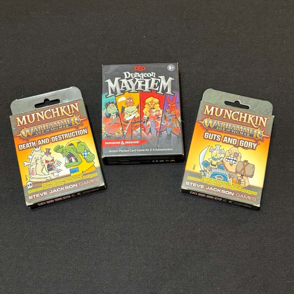 Dungeons and Dragons Mayhem & 2 Munchkin Warhammer Card Games NEW!